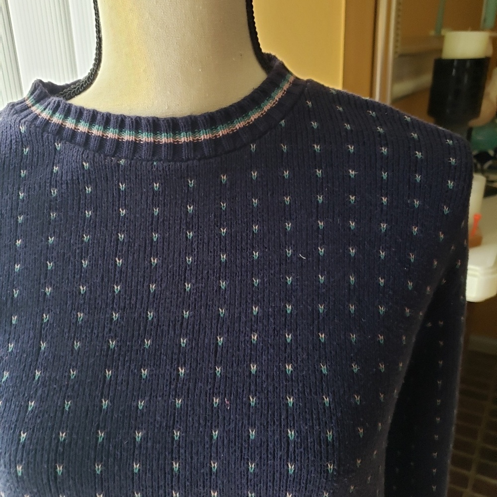 Woolrich Women navy printed sweater - Picture 3 of 7